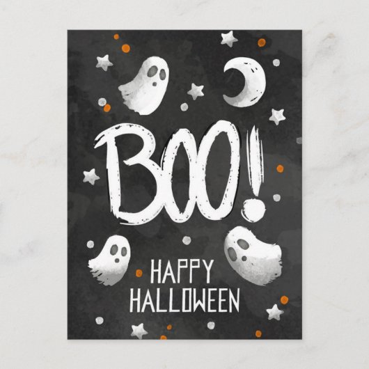 Happy Halloween Ghost Postkarte (Vorderseite)