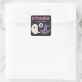 Happy Halloween GHOST Quadratischer Aufkleber (Tasche)