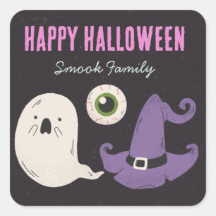 Happy Halloween GHOST Quadratischer Aufkleber