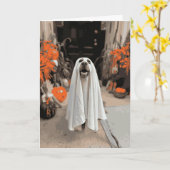 Happy Halloween Ghost Rottweiler Dog Karte (Gelbe Blume)