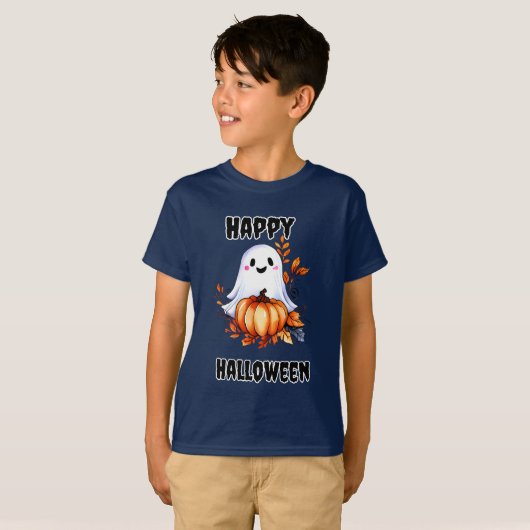 Happy Halloween Ghost T-Shirt (Vorne ganz)