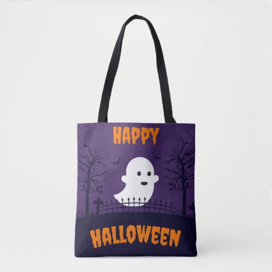 Happy Halloween Ghost Tasche (Vorderseite)