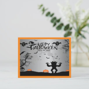 Happy Halloween Ghost und Pumpkins Feiertagspostkarte