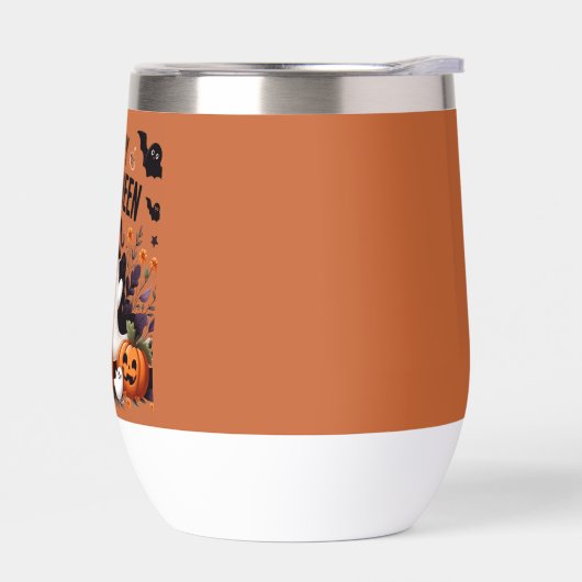 Happy Halloween Ghost und Pumpkins Fun Art T-Shirt (Links)
