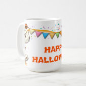 Happy Halloween Ghost und Pumpkins Kaffeetasse (Vorderseite Links)