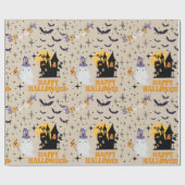 Happy Halloween Ghost Wrapping Paper Geschenkpapier (Flach)