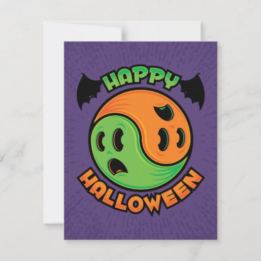 Happy Halloween Ghost Yin-Yang Einladung (Vorderseite)