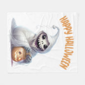 Happy Halloween Ghoul Fleecedecke (Vorderseite (Horizontal))