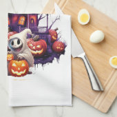 Happy Halloween Ghoul Geschirrtuch (Viertel Falte)