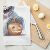 Happy Halloween Ghoul Geschirrtuch (Viertel Falte)