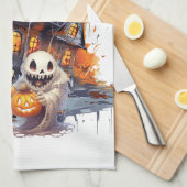 Happy Halloween Ghoul Geschirrtuch (Viertel Falte)