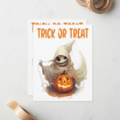 Happy Halloween Ghoul Mitteilungskarte (Vorderseite/Rückseite Beispiel)