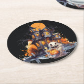Happy Halloween Ghoul Runder Pappuntersetzer (Angewinkelt)
