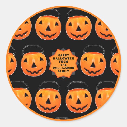 Happy Halloween Gift Tags Runder Aufkleber (Vorderseite)
