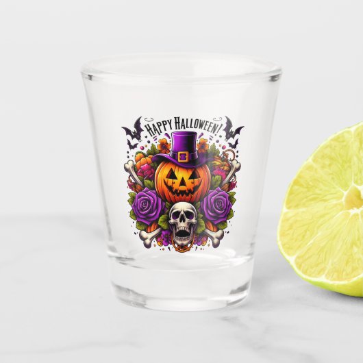 Happy-halloween-Glas Schnapsglas (Vorderseite)
