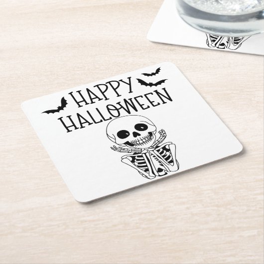 Happy-Halloween-Glasunterglas Rechteckiger Pappuntersetzer (angewinkelt)