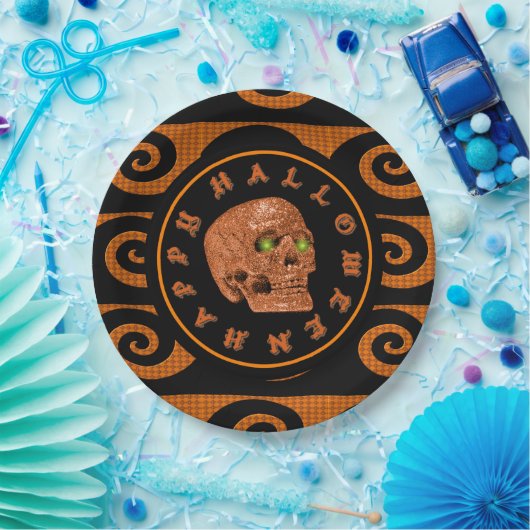 Happy Halloween Glitzer Skull Paper Teller (Party)