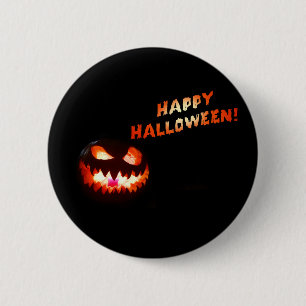 HAPPY HALLOWEEN - Glühender Jack-O-Lantern Button