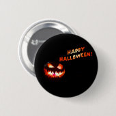 HAPPY HALLOWEEN - Glühender Jack-O-Lantern Button (Vorne & Hinten)