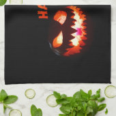 HAPPY HALLOWEEN - Glühender Jack-O-Lantern Geschirrtuch (Gefaltet)