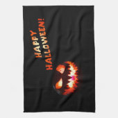 HAPPY HALLOWEEN - Glühender Jack-O-Lantern Geschirrtuch (Vertikal)