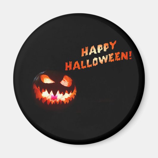 HAPPY HALLOWEEN - Glühender Jack-O-Lantern Magnet (Vorne)