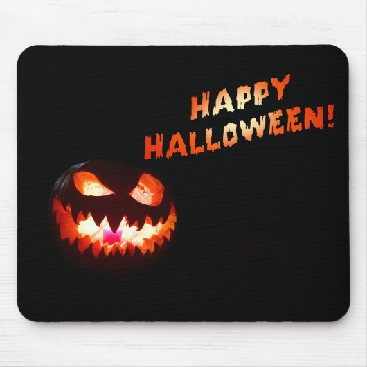 HAPPY HALLOWEEN - Glühender Jack-O-Lantern Mousepad (Vorne)