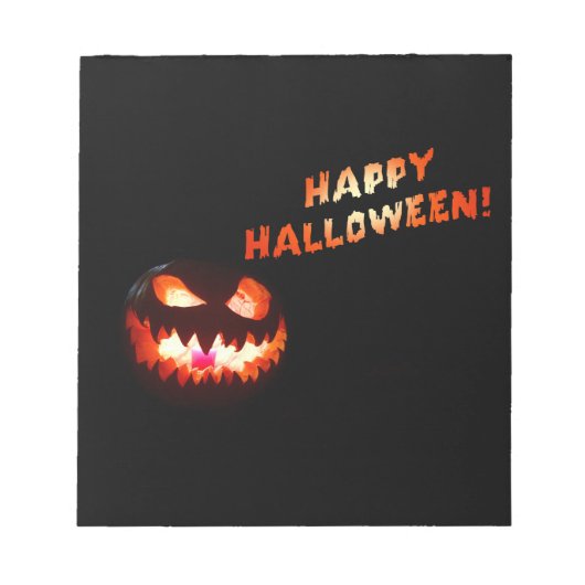 HAPPY HALLOWEEN - Glühender Jack-O-Lantern Notizblock (Vorderseite)