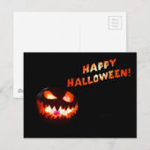 HAPPY HALLOWEEN - Glühender Jack-O-Lantern Postkarte (Vorne/Hinten)