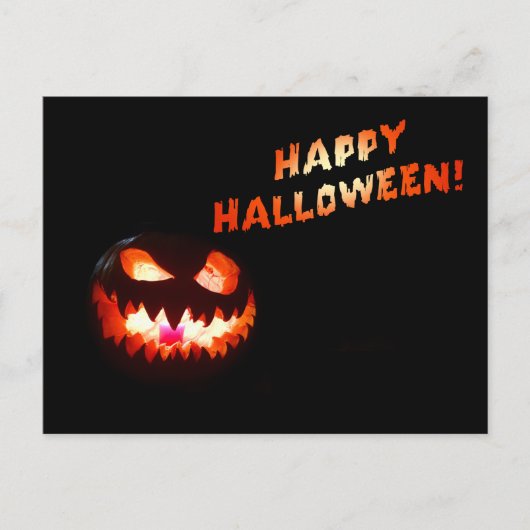 HAPPY HALLOWEEN - Glühender Jack-O-Lantern Postkarte (Vorderseite)