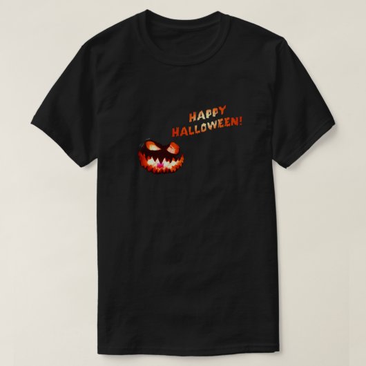 HAPPY HALLOWEEN - Glühender Jack-O-Lantern T-Shirt (Design vorne)