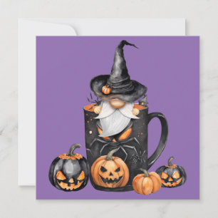 Happy Halloween Gnome Card Feiertagskarte