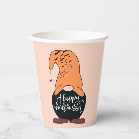 Happy Halloween Gnome Pappbecher (Vorderseite)