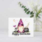 Happy Halloween Gnome Wizard Postkarte (Stehend Vorderseite)
