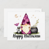 Happy Halloween Gnome Wizard Postkarte (Vorne/Hinten)