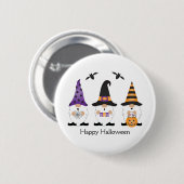 Happy Halloween Gnomes Lila Orange Button (Vorne & Hinten)