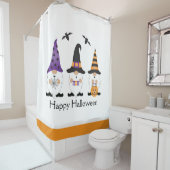 Happy Halloween Gnomes Lila Orange Duschvorhang (Beispiel)