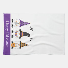 Happy Halloween Gnomes Lila Orange Geschirrtuch