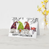 Happy Halloween Gnomes Postcard Karte (Gelbe Blume)