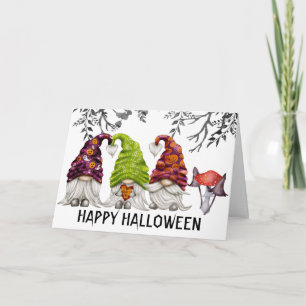 Happy Halloween Gnomes Postcard Karte