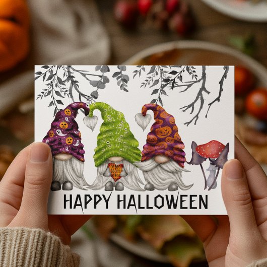 Happy Halloween Gnomes Postkarte