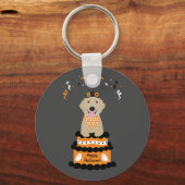 Happy Halloween Golden Retriever Spooky Ghost Boo Schlüsselanhänger (Vorderseite)