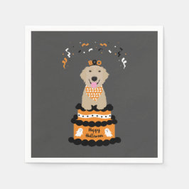 Happy Halloween Golden Retriever Spooky Ghost Boo Serviette