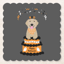 Happy Halloween Golden Retriever Spooky Ghost Boo Untersetzer