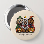 Happy Halloween Goldendoodle Hunde Button (Vorne & Hinten)