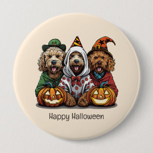 Happy Halloween Goldendoodle Hunde Button