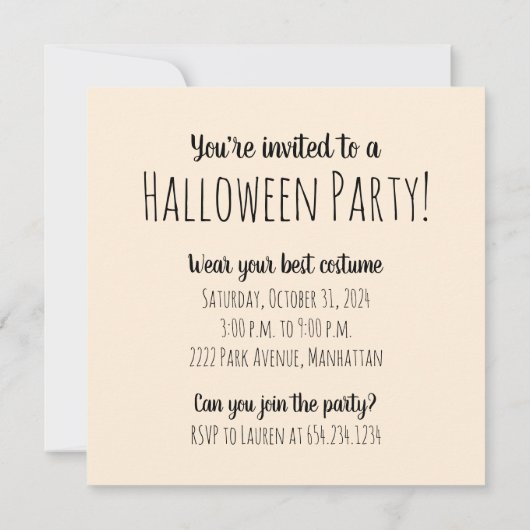 Happy Halloween Goldendoodle Hunde Einladung (Rückseite)