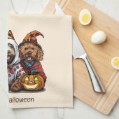 Happy Halloween Goldendoodle Hunde Geschirrtuch (Viertel Falte)