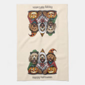 Happy Halloween Goldendoodle Hunde Geschirrtuch (Vertikal)