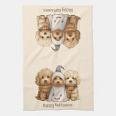 Happy Halloween Goldendoodle Hunde Geschirrtuch (Vertikal)